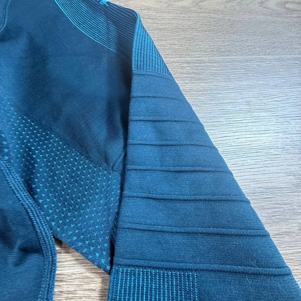 SmartWool IntraKnit Men's Thermal Base Layer Merino Wool Quarter Zip Teal XL